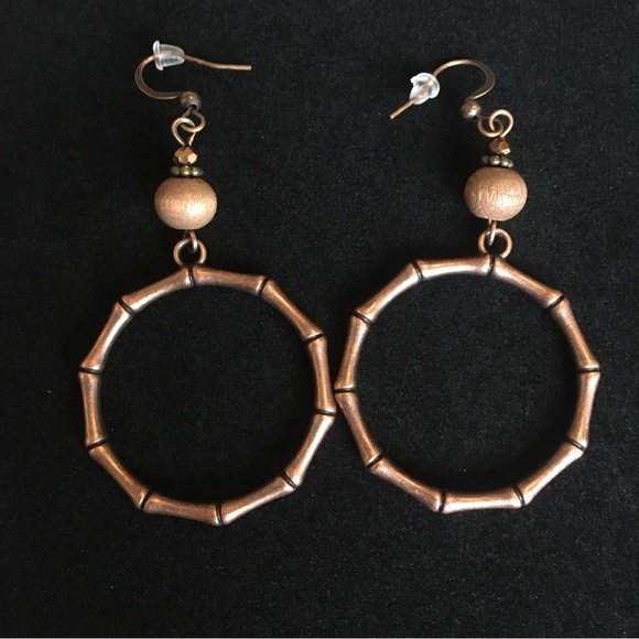 Ethnic Style Dangle Hoop Earrings - Picture 1 of 7